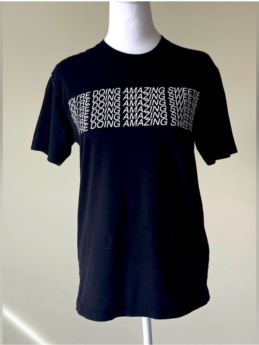 Women’s Short Sleeve Black Graphic Tee - "You're Doing Amazing" EUC Size Small